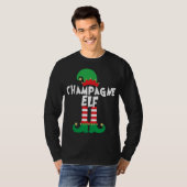 T-shirt Champagne Elf Funny Christmas Squad Correspondant  (Devant entier)