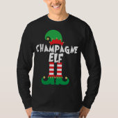 T-shirt Champagne Elf Funny Christmas Squad Correspondant  (Devant)