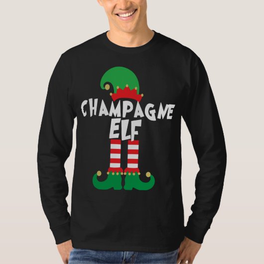 T-shirt Champagne Elf Funny Christmas Squad Correspondant  (Devant)