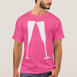 T-shirt Champagne Flute Lunettes Dames Nuit Branchée Aesth