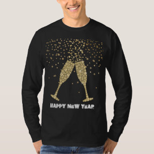 T-shirt Champagne Gold Sparkle Nouvel An