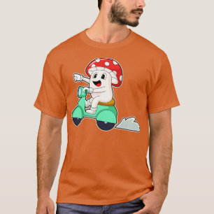T-shirt Champignon comme motard avec Scooter