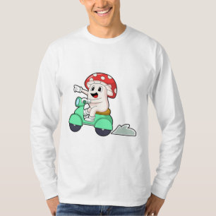 T-shirt Champignon comme motard avec Scooter.PNG
