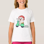T-shirt Champignon comme motard avec Scooter.PNG (Devant)