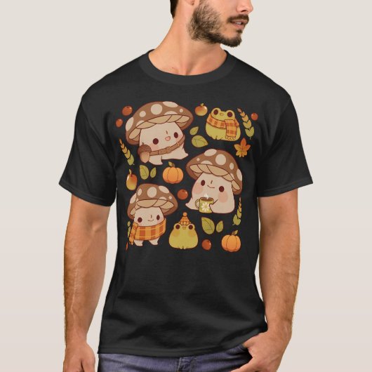 T-shirt Champignon Cute Et Froggie Fall - Brown (Devant)