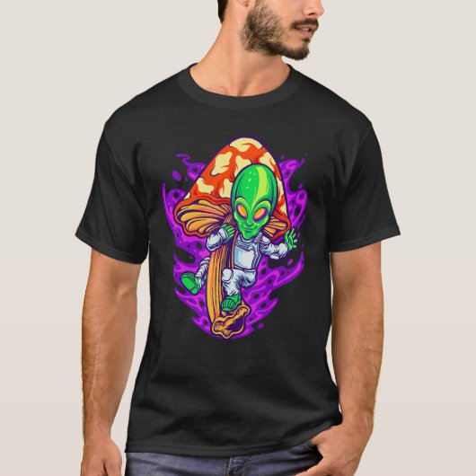T-shirt Champignons Alien psychédélique Espace Shroom Hipp (Devant)