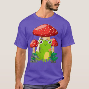 T-shirt Champignons avec Cute Frog Cottagecore Ado esthéti