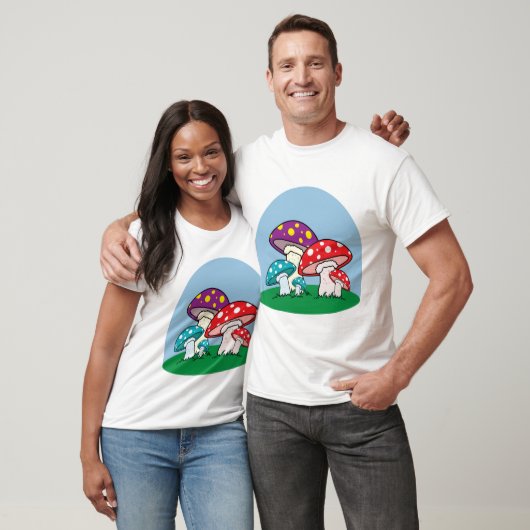 T-shirt champignons colorés (Unisexe)