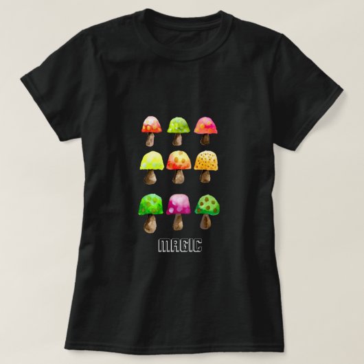 T-Shirt champignons colorés mignons (Design devant)