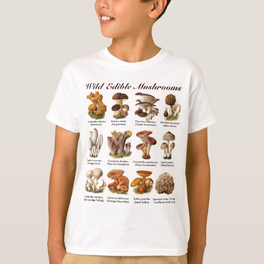 T-shirt Champignons comestibles sauvages (Devant)