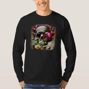 T-shirt Champignons Crânes Cottagecore Gothique Champignon