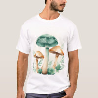 Champignons d'aquarelle avec fougères