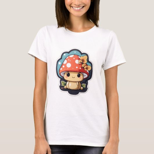 T-shirt Champignons de Kawaii mignon graphique (Devant)