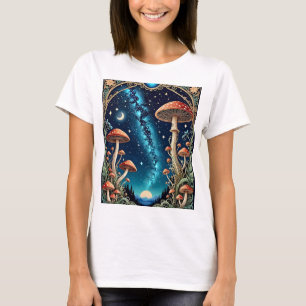 T-shirt Champignons étoilés Galaxie Enchantée forêt Tee Ar