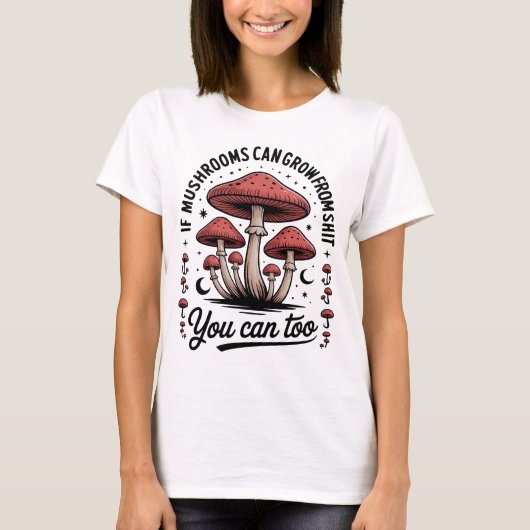 T-shirt Champignons Motivationnels Drôles (Devant)