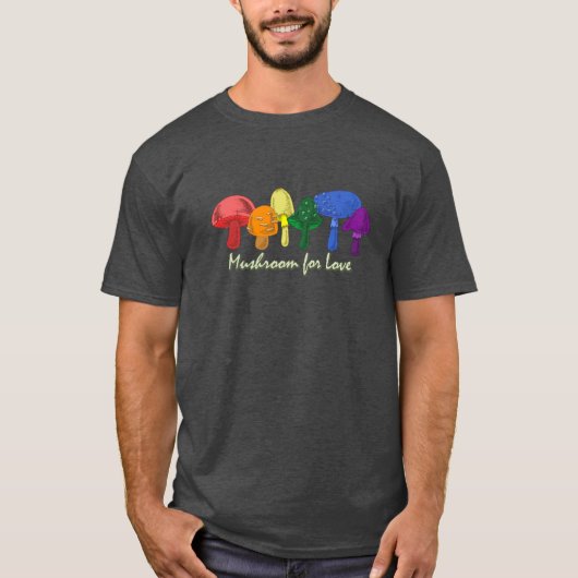 T-shirt Champignons pour l'amour - Fierté LGBTQ+ Arc-en-ci (Devant)