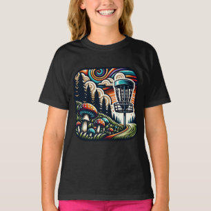 T-shirt Champignons Rétro et Parcours de Disc Golf Ai Art