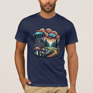 T-shirt Champignons rétro et terrain de golf Disc Ai Art