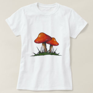T-shirt Champignons rouges, champignons : Art à main levée