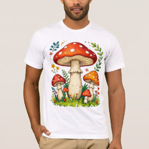 T-shirt Champignons sauvages et fleurs dans la nature de l