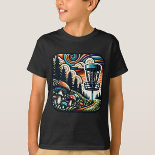 T-shirt Champignons vintages et terrain de golf Disc Ai Ar