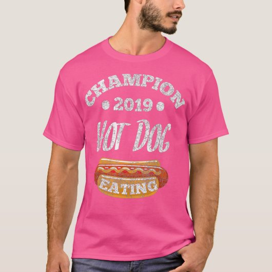 T-shirt champion 2019 Hot dog mangeant drôle cadeau pour h (Devant)