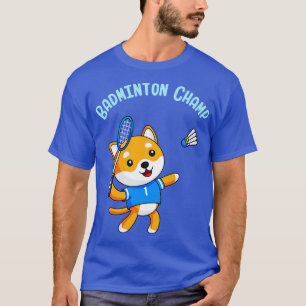 T-shirt Champion de Badminton chien mignon enfants Sport