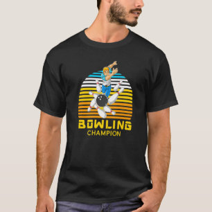 T-shirt Champion De Bowling Retro Vintage Pour Hommes Femm