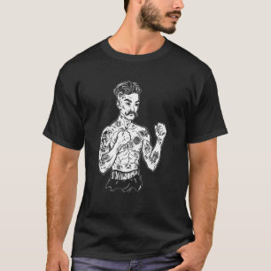 T-shirt Champion de boxe vintage Tattoo Boho Ink Fighter M