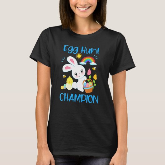 T-shirt CHAMPION DE CHASSE D'EGG Prix Bunny de Pâques Mign (Devant)