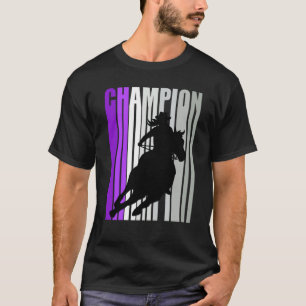T-shirt Champion De Course De Baril Cheval équitation Purp