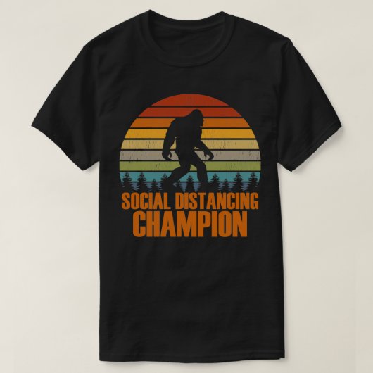 T-shirt Champion De Distances Sociales Caché Et Cherche S (Design devant)
