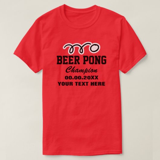 T-shirt champion de la bière personnalisée de pong (Design devant)