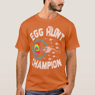 T-shirt Champion de la chasse aux oeufs Papa Pâques Sperm 
