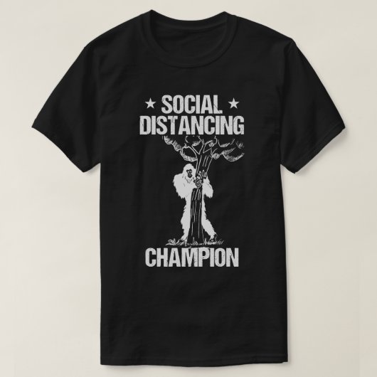 T-shirt Champion de la Distance Sociale Sasquatch (Design devant)