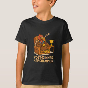 T-shirt Champion de la sieste après le dîner Drôle de dind