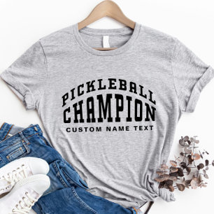 T-shirt Champion de Pickleball Nom personnalisé Pickleball