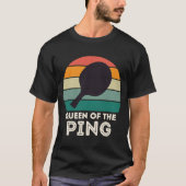 T-shirt Champion de Ping Pong Rétro pour Hommes REINE DU P (Devant)