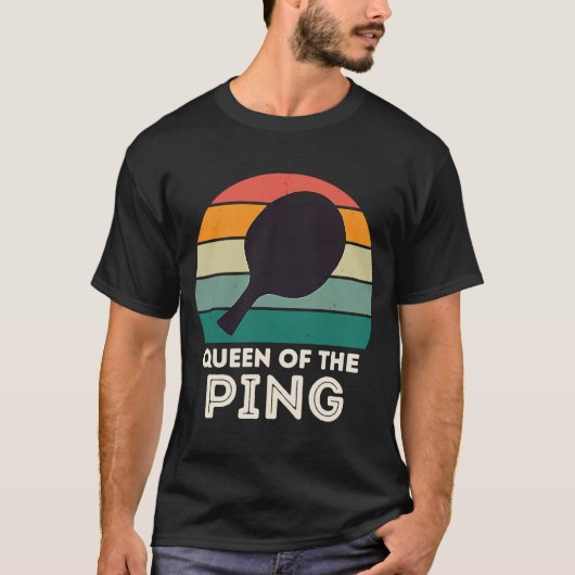 T-shirt Champion de Ping Pong Rétro pour Hommes REINE DU P (Devant)