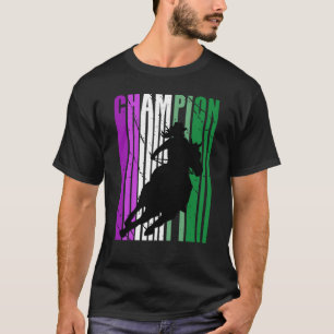 T-shirt Champion de Rodéo Rose Cowgirl sur Horse Barrel Ra