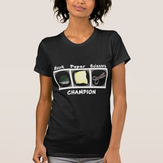 T-shirt Champion des ciseaux de papier rock (Devant)
