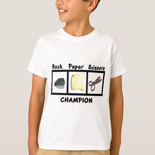 T-shirt Champion des ciseaux de papier rock (Devant)