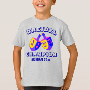 T-shirt Champion drôle coloré de Hanoukka Dreidels Dreid