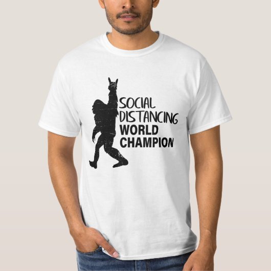 T-shirt Champion du Monde de la Distancing Social (Devant)