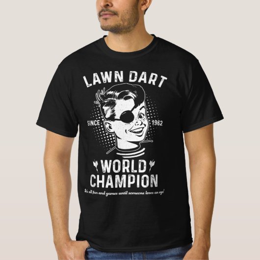 T-shirt Champion du monde de pelouse dart (Devant)