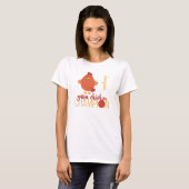 T-shirt Champion du poulet en fils rouges (Devant entier)