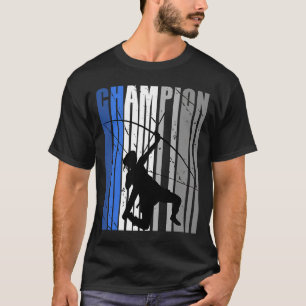 T-shirt Champion du tir à l'arc bleu rétro Archer Annivers
