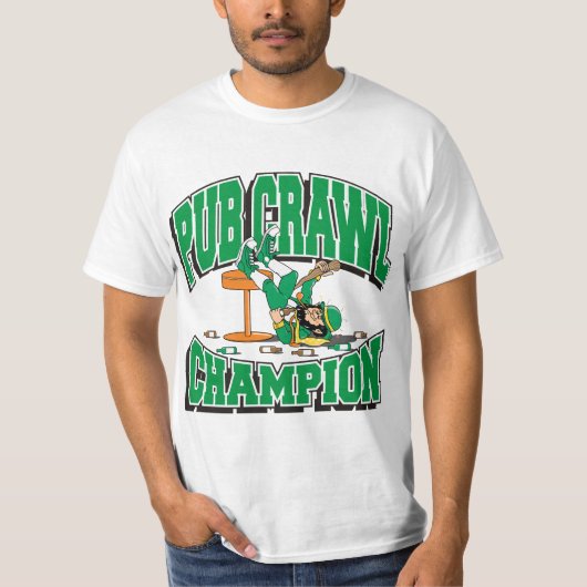 T-shirt Champion irlandais de rampement de Pub (Devant)