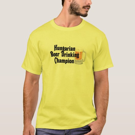 T-shirt Champion potable de bière hongroise (Devant)