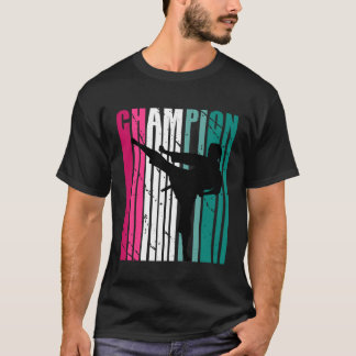 T-shirt Champion Rétro De Jiu Jitsu Silhouette Ceinture Bl